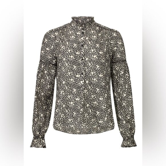 ME+EM Silk/Cotton Abstract Print Blouse - Picture 2 of 13